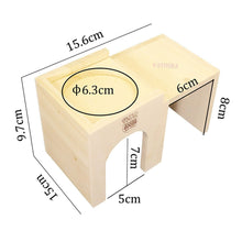 Load image into Gallery viewer, Marukan Small Wooden House with Top Deck -  15cm x 15cm x 10cm