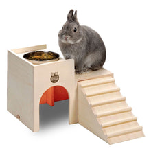 Load image into Gallery viewer, Marukan Large Wooden House with Top Deck - 30.0cm x 22.5cm x 22.5cm