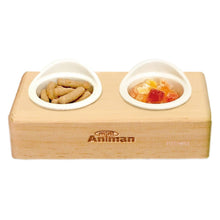 Load image into Gallery viewer, Animan Hamster Food Bowl with Wood Stand (Twin Set)