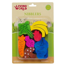 Load image into Gallery viewer, Living World Nibblers Wood Chews (Fruits & Veggies) - 2.54cm x 17.02cm x 24.89cm