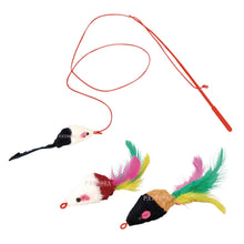 Load image into Gallery viewer, Marukan Cat Teaser Trio Mouse - 3cm x 2cm x 30.5cm