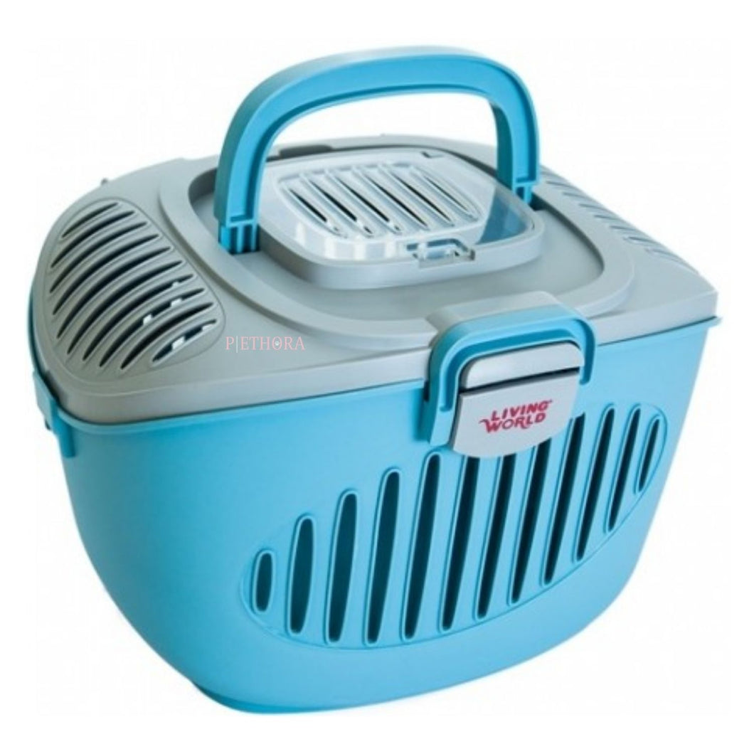 Living World Paws2Go Small Pets Carrier (Blue) - 36cm x 28cm x 25cm