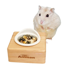 Load image into Gallery viewer, Animan Hamster Food Bowl with Wood Stand Single Set
