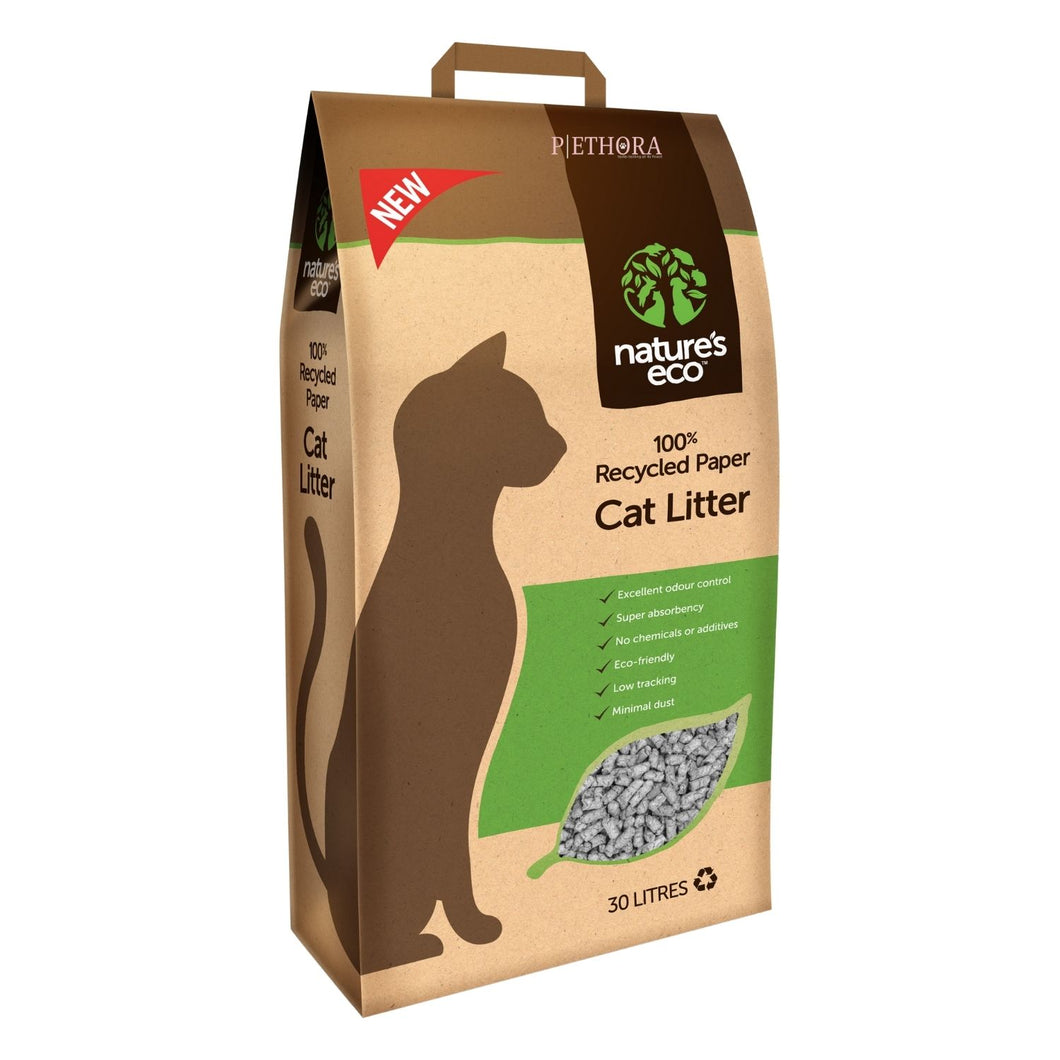 Nature's Eco Recycled Paper Cat Litter - 30L