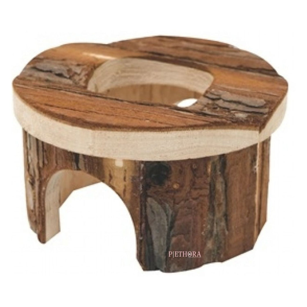 Living World Tree House Real Wood Oval Hideaway - 13cm x 13cm x 7.5cm